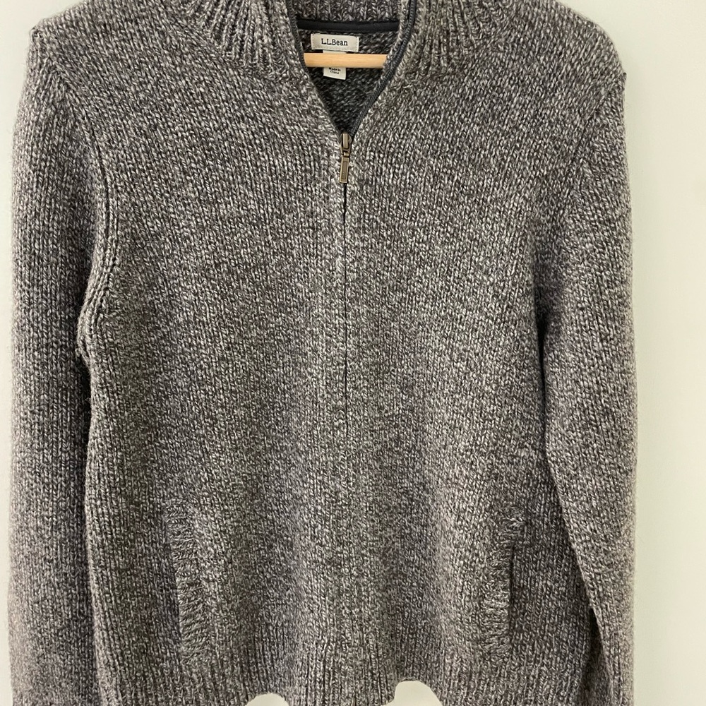 LL Bean Zip Up Sweater Size M